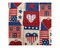 Americana Heart Patch Cotton Fabric | By the Yard | Sewing and Crafting | 44 inches wide
